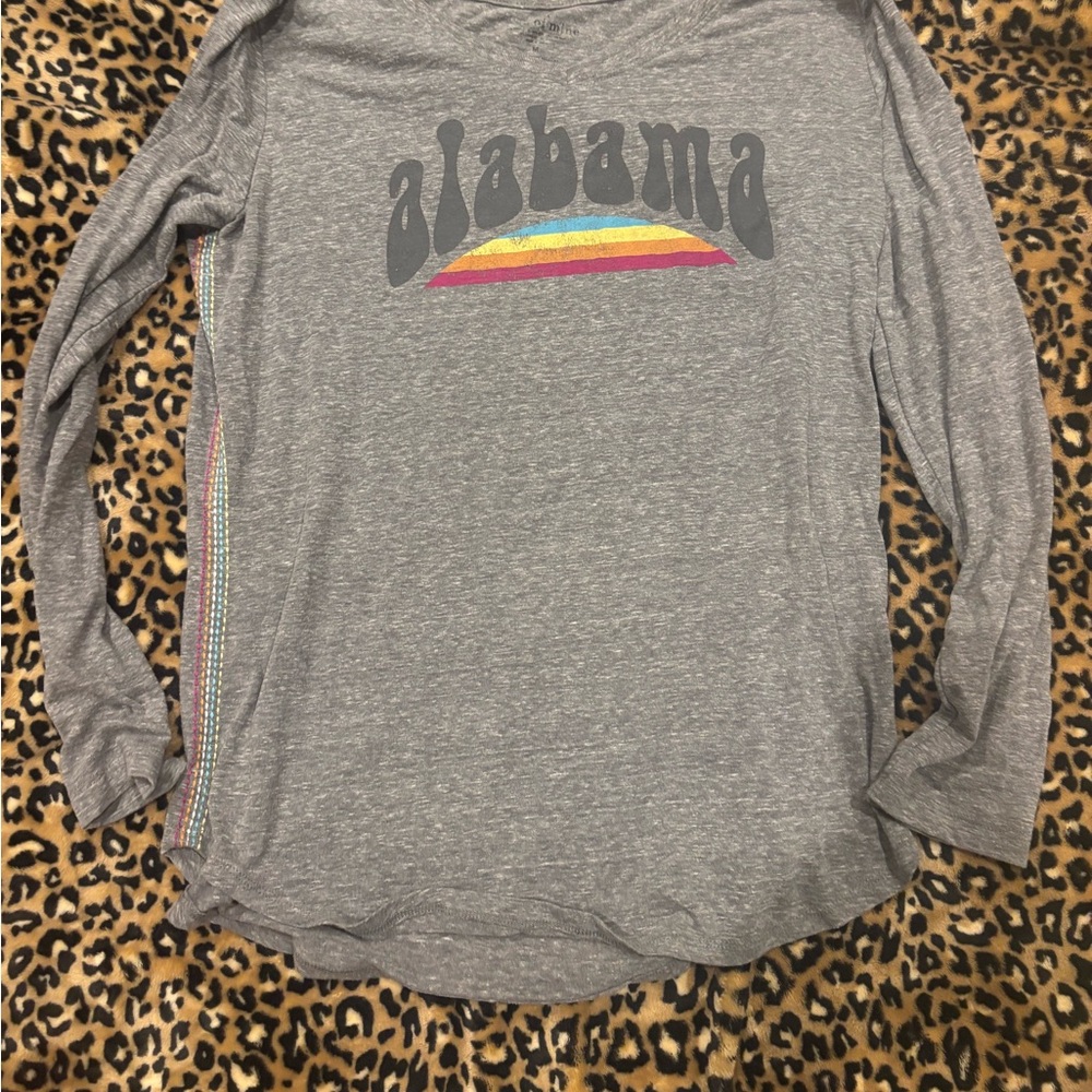 State of Mind Gray Long Sleeve with Rainbow Accent